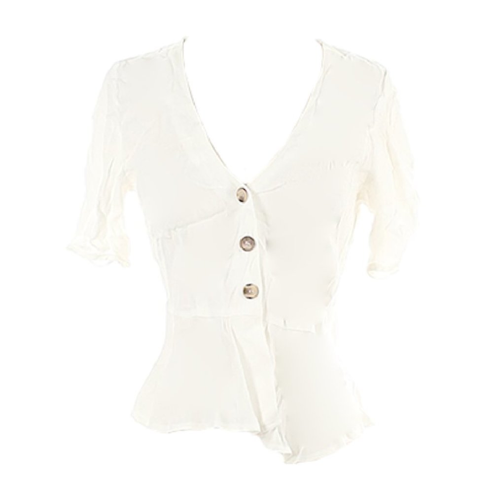 Farrow Women Ivory Short Sleeve Blouse S